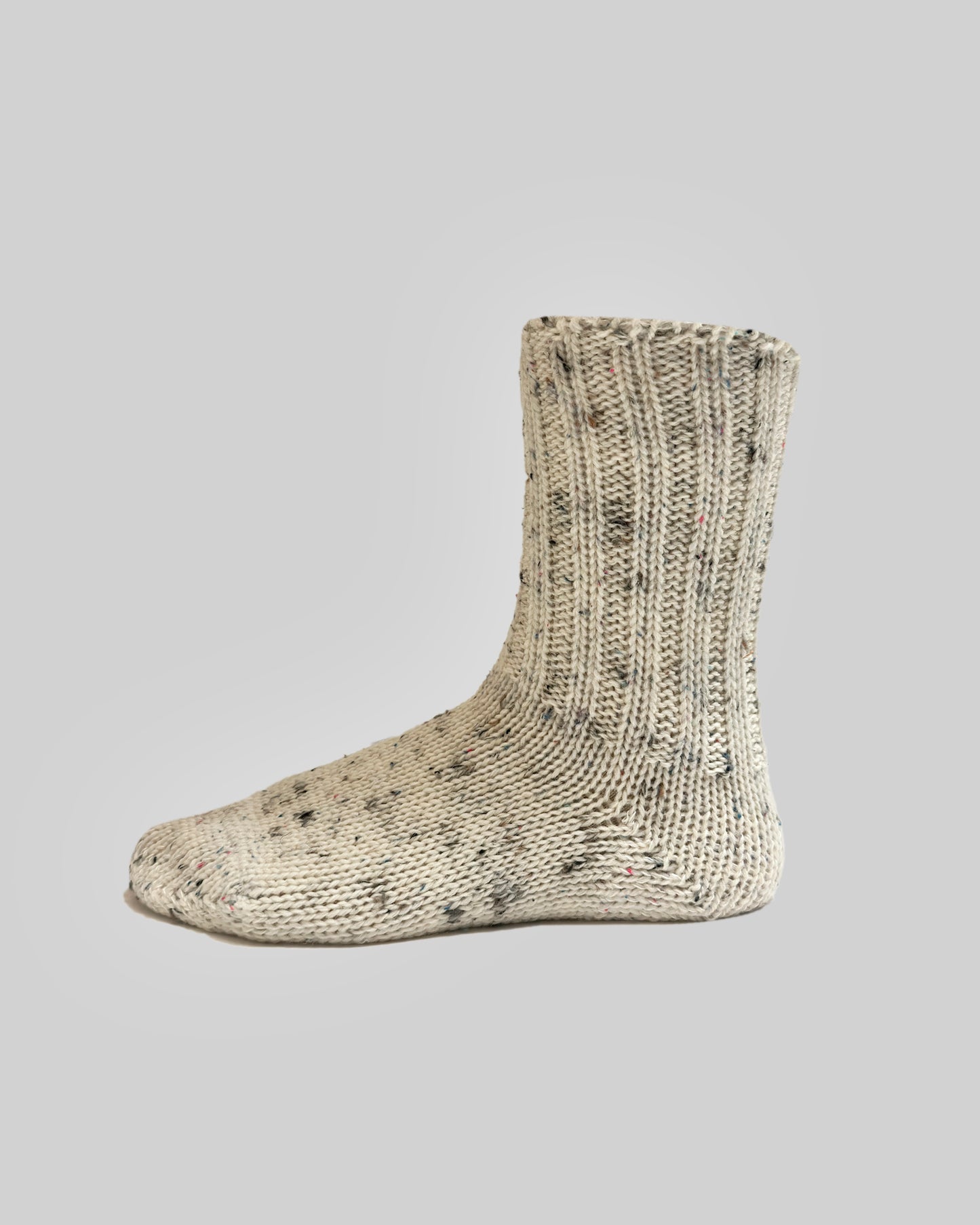 Beige Wool Melange Socks